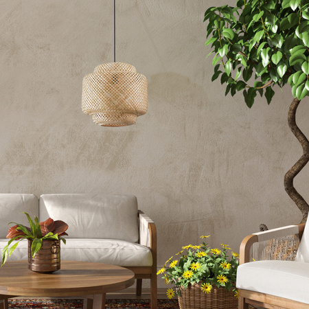 Hängelampe E27 Beige BAMBUS NATURAL Sanico Goldlux