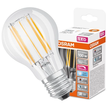 LED-Lampe E27 A60 11W = 100W 1521lm 4000K Neutral 300° CRI90 Glühfaden Dimmbar OSRAM SUPER STAR+