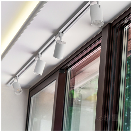 1-Phasen Stromschienenleuchte + Strahler 4x GU10 1m Weiß Nextrack Go Kobi