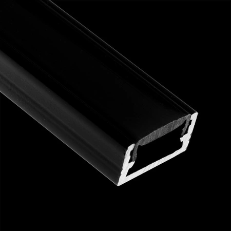 Aluminiumprofil MINI für LED-Streifen mit Schwarz Abdeckung, 1m Schwarz LUMILED