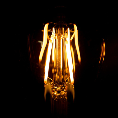 E27 ST64 LED Lampen 6W = 50W 650lm 2200K Warm 360° Filament geräuchert