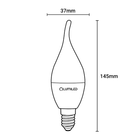 6x LED Lampen E14, Glühbirne BA35 8W = 60W 806lm 180° 3000K warm LUMILED