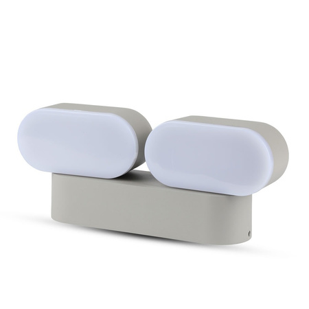 LED-Wandleuchte 12W 3000K IP65 Drehbar 350° Double Grey VT-814 V-TAC