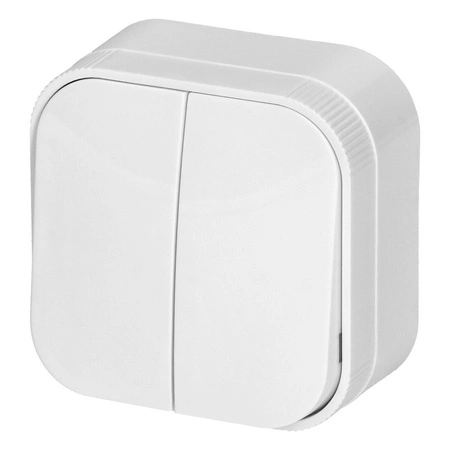 ToDo-Schalter Doppel-Kerzenständer Aufputzmontage IP20 ORNO WEISS