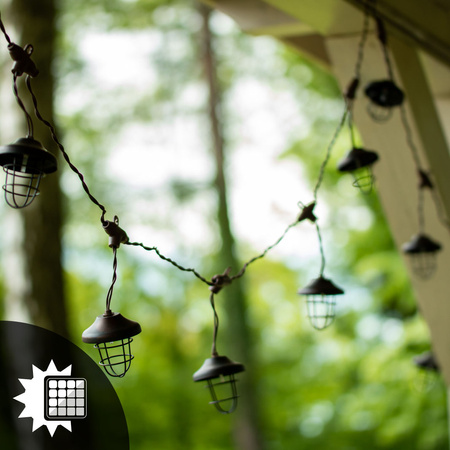 SOLAR GIRLAND 10x Metalllaterne 4,5m Garten dekorativ 3000K warm