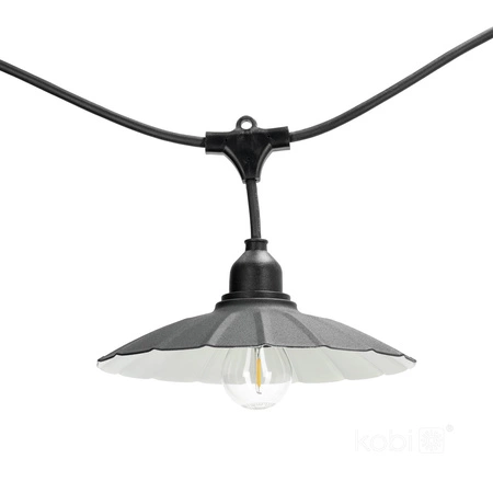 Lampenschirm für Girlande Set CRETE LS M1 Schwarz Metall 5 Stück Kobi