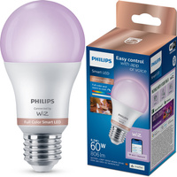 LED-Lampe E27 A60 8,5W = 60W 806lm 2200-6500K RGB + TW Smart SMART WiFi Bluetooth App WiZ Philips