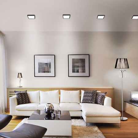 Plafond LED-Deckenleuchte Aufbauleuchte 15W 1850lm 4000K Neutral Schwarz Videx