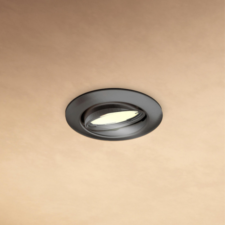 3x LED GU10 Einbauleuchte Aluminium Rund Schwarz Peridot Philips