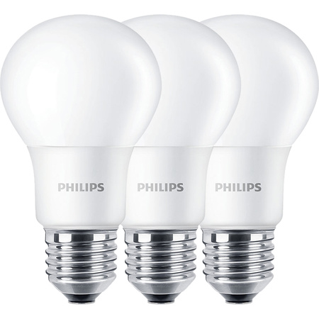 3x LED Lampen E27 A60 8W = 60W 806lm 2700K Warm 300° PHILIPS CorePro