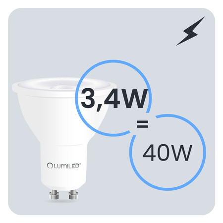 LED-Lampe GU10 Reflektor PAR16 3.4W = 40W 470LM 4000K Neutral 38° LUMILED