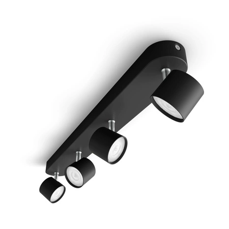 LED STAR Deckenleuchte 4x 4.5W 2700K Dimmbarer Reflektor Bewegliche Leuchte Schwarz PHILIPS