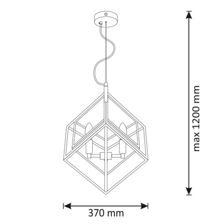 Decke Hängelampe 3x E27 Chrom Schwarz Ikar Sanico Goldlux