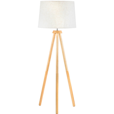 Stehlampe Tischlampe E27, Tripod mit Schirm Beige Höhenverstellbar CLARA LUMILED