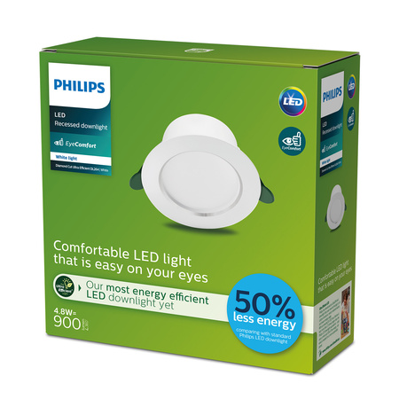 LED-Einbauleuchte 4.8W 900lm 3000K Weiß Diamond Cut Philips