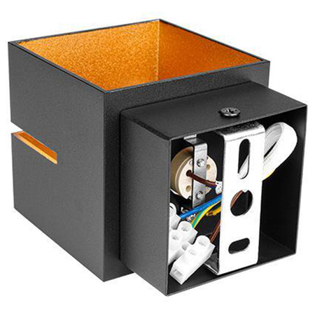 Wandsteckdose Aufbaulampe G9 Schwarz Gold Costa Masterled