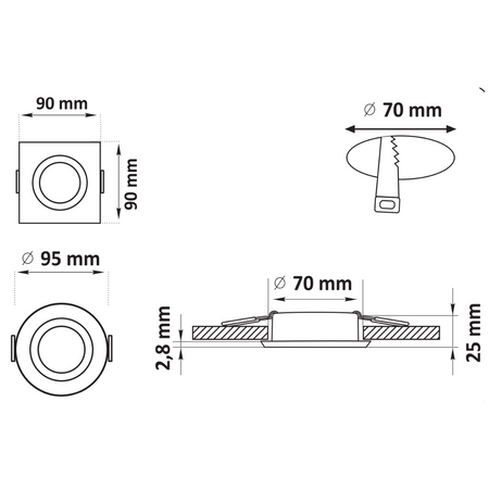 BEWEGLICHE Deckenleuchte OPIN GOLDLUX (Polux) RUNDES METALL-NICKEL