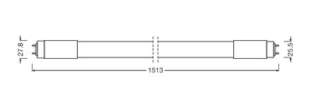 LED-Leuchtstoffröhre G13 T8 24W = 58W 2800lm 6500K Kalt 190° 150cm LED TUBE UNIVERSAL Osram