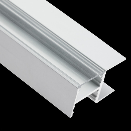 Aluminium-Anodierter Möbelprofil für LED-Streifen KM48 mit Klarglasabdeckung und Endkappen, 2m Silber LUMILED