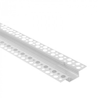 Aluminium LED-Profil für Gipskarton REGIPS breit flächenbündig weiß 1m mit transparentem Diffusor für LED-Streifen + Kappen Ecolight GPS Serie