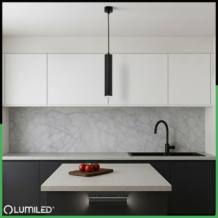 Hängelampe 29cm Reflektor GU10 LED SOPLO Schwarz LUMILED