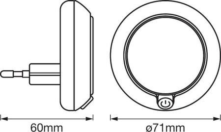 LED ORIENTIERUNG LUNETTA Runde Nachtlicht Weiß 0.30W 3lm 3000K IP20 Ledvance