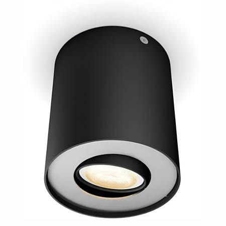 LED Spot Pillar Schwarz 4.2W CCT PHILIPS HUE Bluetooth Zigbee Deckenleuchte