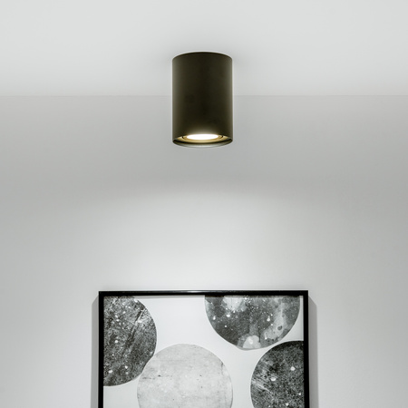 Aufputz HALOGEN Spot Tuba Beweglich AMAT-L GU10 Rund Schwarz-Gold 115mm LUMILED