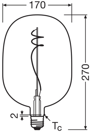Dekorative LED-Glühbirne E27 4.5W = 15W 150lm 1800K Warm 220° Smoked Vintage 1906 Osram