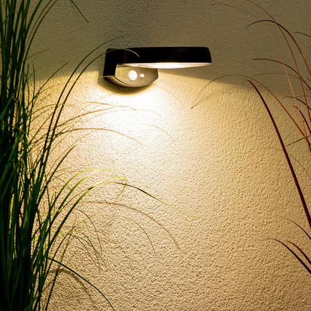 Gartenwandleuchte Elevation LED-Solarleuchte mit Bewegungs- und Dämmerungssensor 4000K IP65