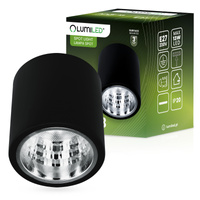 Aufbauleuchte E27, Aufbauspot Runde Tube Schwarz Fest APUS 13 LUMILED