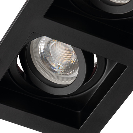 ARET Deckeneinbauleuchte 2x GU10/GU5.3 Square Movable Schwarz KANLUX