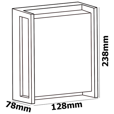 Gartenwandleuchte rechteckig E27 E27 KOBE GOLDLUX (Polux)