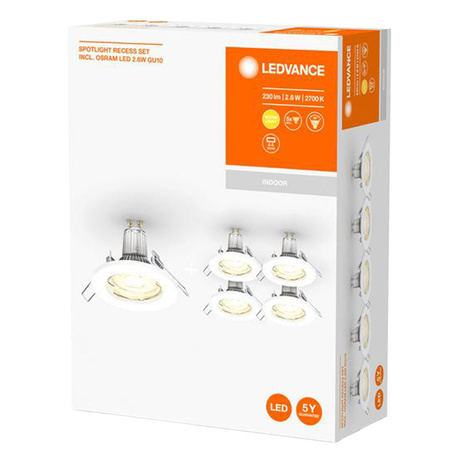 LED-Panel bündig montiert Spot-Leuchte 2.6W 230lm 3000K warm weiß Recess Ledvance