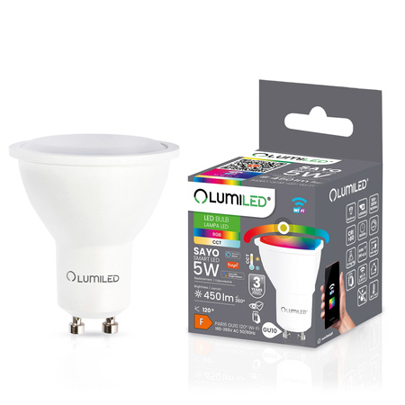 Lampen GU10, Glühbirne 5W 450lm CCT RGB Dimmbar Intelligent TUYA WiFi SMART SAYO LUMILED