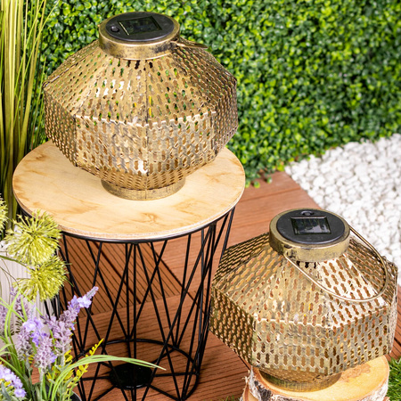 LED-Solarlampe Laterne Garten Glühfaden LATERNE hängend Metall Kupfer