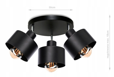 Wandsteckdose Aufbaulampe Beweglich E27 Rund Schwarz Elza Masterled