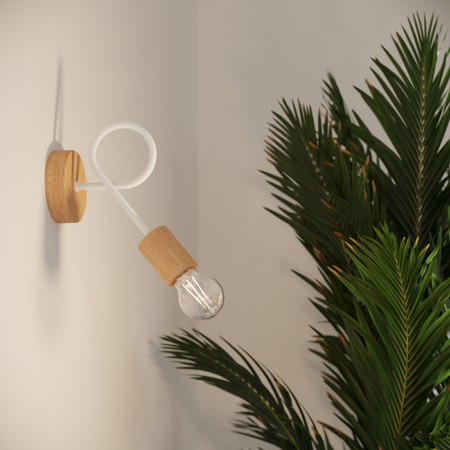 Deckenleuchte Kronleuchter Spider Pendelleuchte 5x E27 Naturholz Weiß Ember Pfirsich Puff SL.1475 Sollux