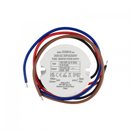 Einspeisung FI60 für LED-Streifen 20W 24V 0,83A Hermetisch IP67 Ecolight