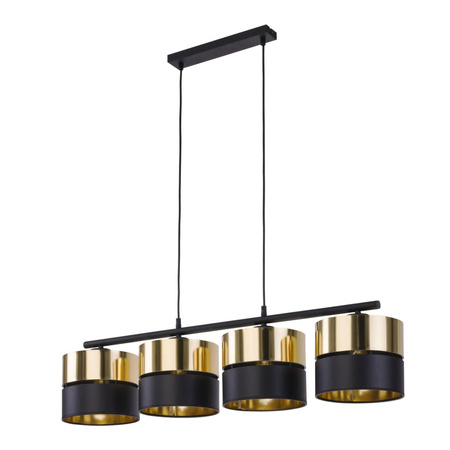 HILTON Kronleuchter Decke Pendelleuchte Schwarz und Gold Modern 4xE27 4342 TK Lighting