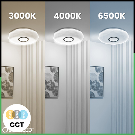 LED-Deckensegel WESTA 72W CCT Weiß Rund 50cm + PILOT LUMILED