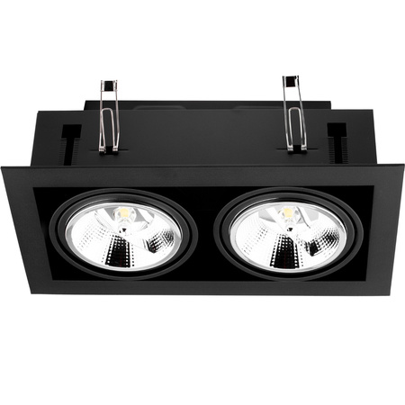 Einbaustrahler 2x GU10, ES111 Einbauspot HALOGEN Rechteck beweglich Schwarz CANIS LUMILED