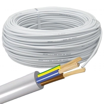 Kabel OMY 300/300V 3x1,5mm Weiß 1m ELEKTROKABEL