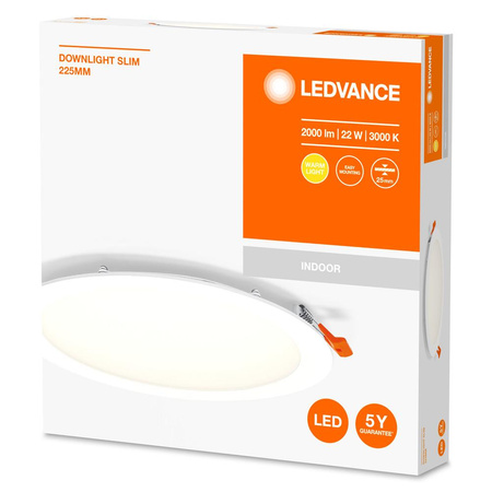 LED-Panel-Deckeneinbauleuchte DOWNLIGHT SLIM 22W 2000lm 3000K Warm 22,5cm LEDVANCE