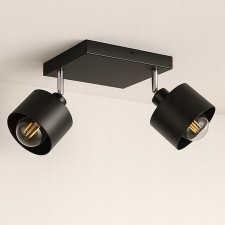 Spot Tuba Deckenleuchte Reflektor Halogenfassung 2x E27 Moving Black Elza Masterled