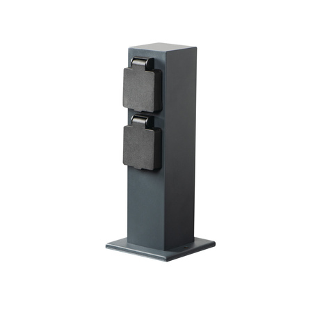 Gartensteckdose Pfosten 230V NASTO 25cm IP44 Anthrazit KANLUX