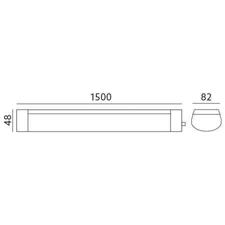 LED-Hermetische Langfeldleuchte 60W 6000lm IP65 150cm Neutral 4000K
