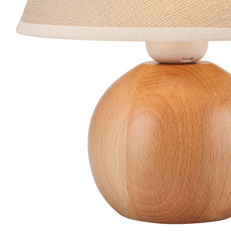 Schreibtisch Nachtlampe BALL E27 Holz Creme Lampenschirm LN-1.D.2 Lamkur