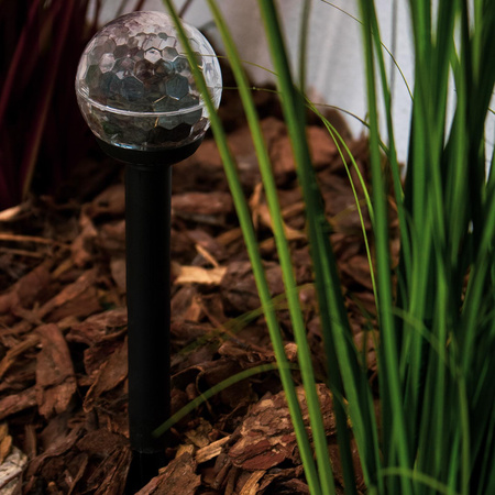 Solar-Gartenlampe LED-Nietenkugel RGB IP44 34 cm Dämmerungssensor