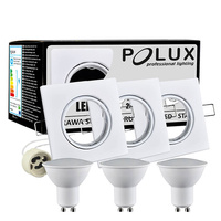 Set aus 3x quadratischen weißen beweglichen Halogenlampen GOLDLUX (Polux) + GU10 3,5W LED Lampen